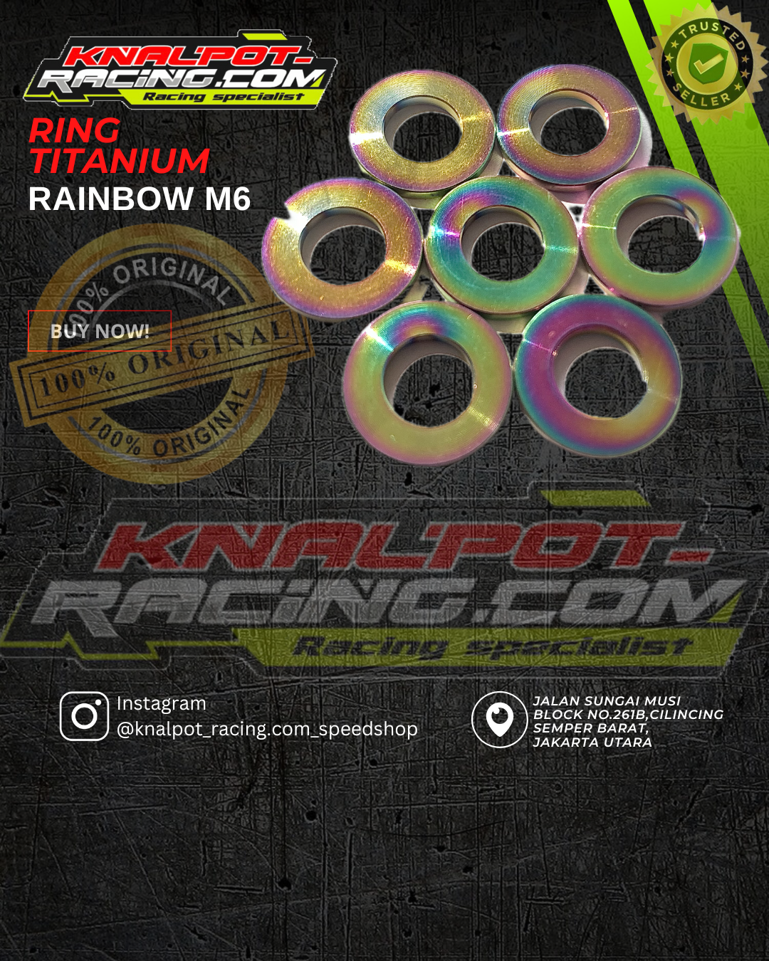 RING TITANIUM RAINBOW M6